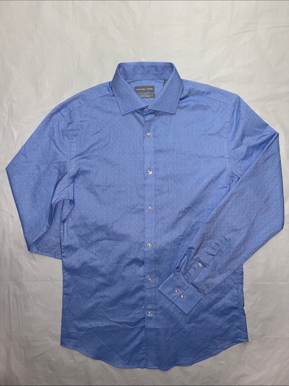 Michael Kors Men's Light Blue Dotted Dress Shirt